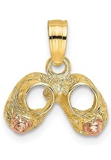 handsome two tone baby booties teddy bear baby charm